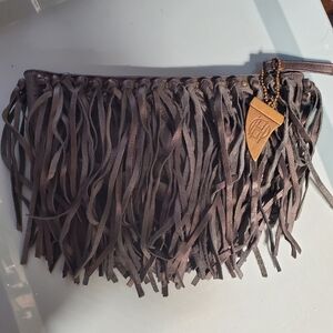 House of Harlow 1960 Hayden Black Fringe Clutch